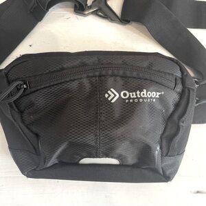 Outdoor Products Fanny Pack Black Waistpack Bag Carrier Hiking Walking
